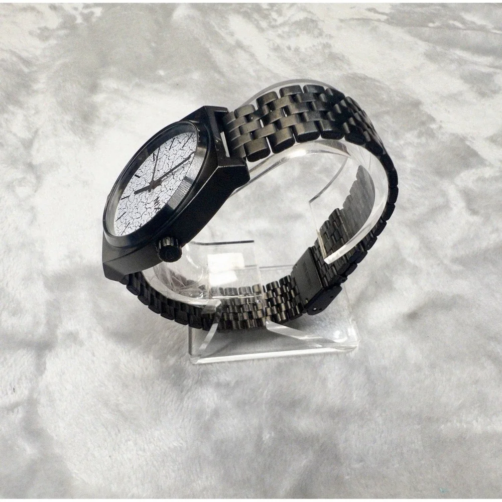 Nixon Minimalist Time Teller Mens 37mm Watch Pavement Dial New Battery